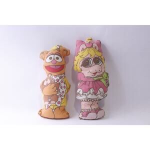 Sesame Street Muppet Babies, Fozzie and Miss Piggy, Plush, Throw Pillows,